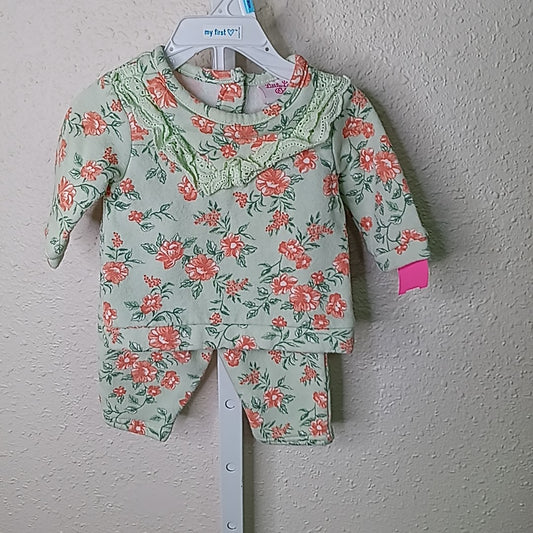 Little Lass 0-3 Months Outfit 2pc