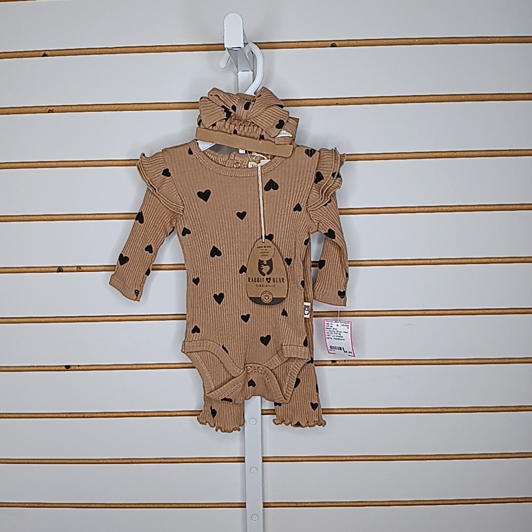 Rabbit + Bear 0-3 Months Outfit 2pc
