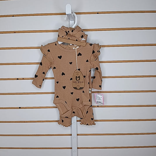 Rabbit + Bear 0-3 Months Outfit 2pc