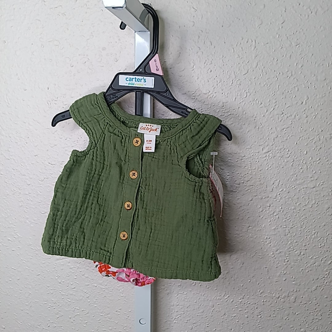 Cat & Jack 0-3 Months Outfit 2pc